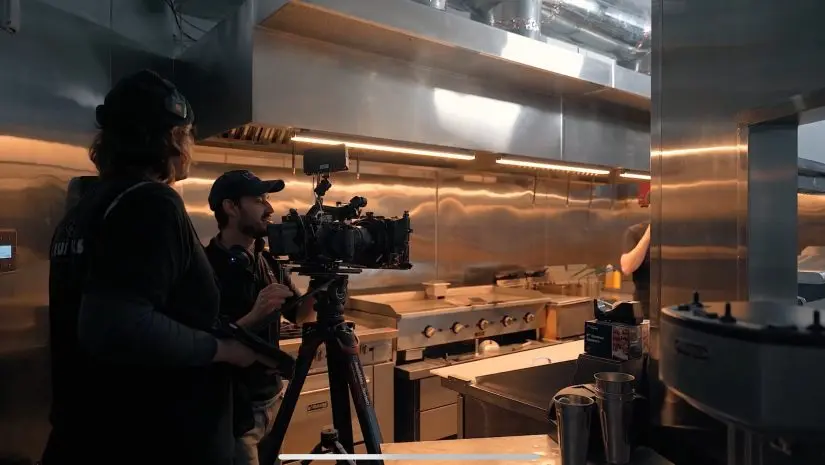 Winglam team on set